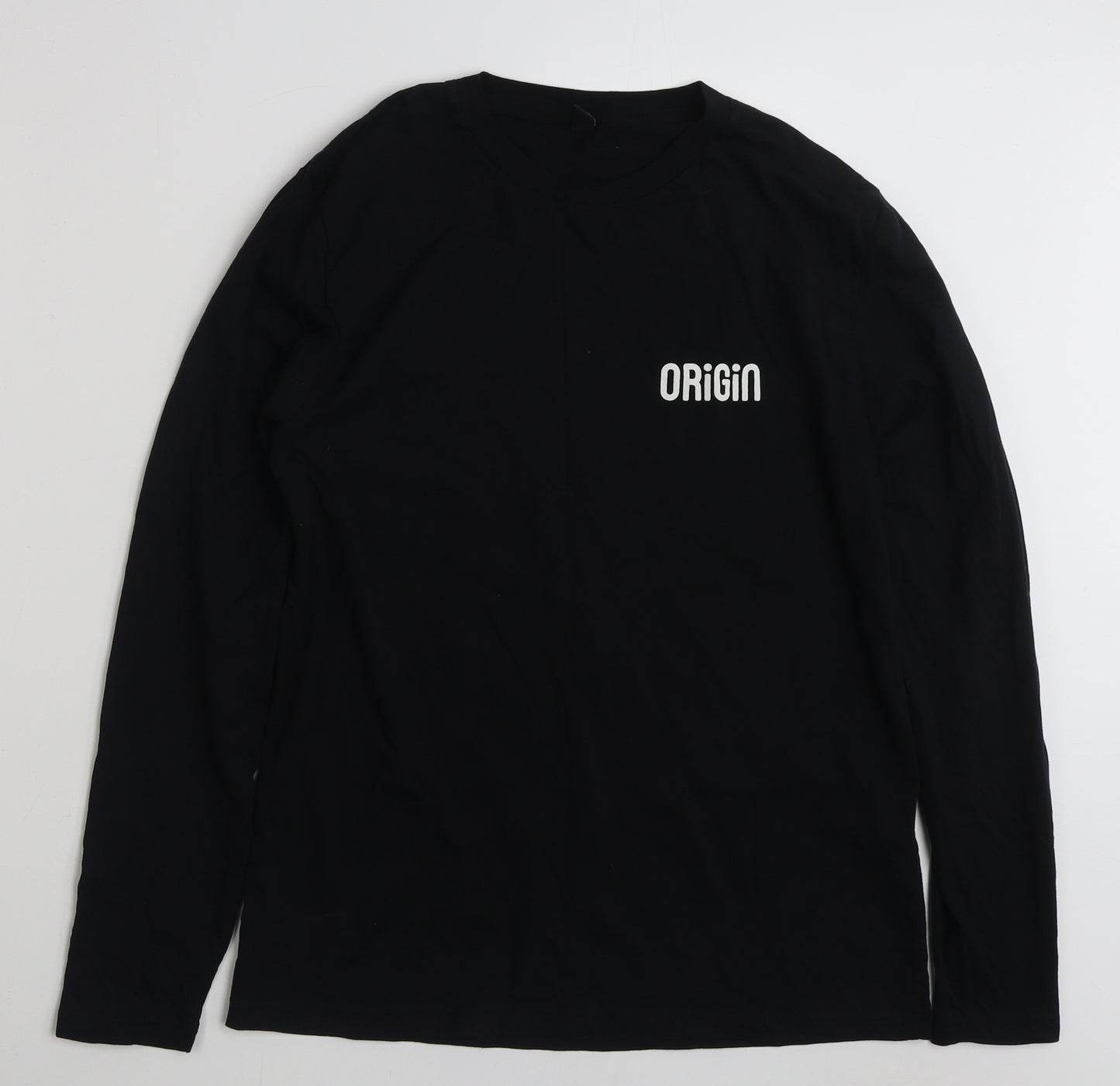 Origin  Mens Black  Cotton  T-Shirt Size M Crew Neck