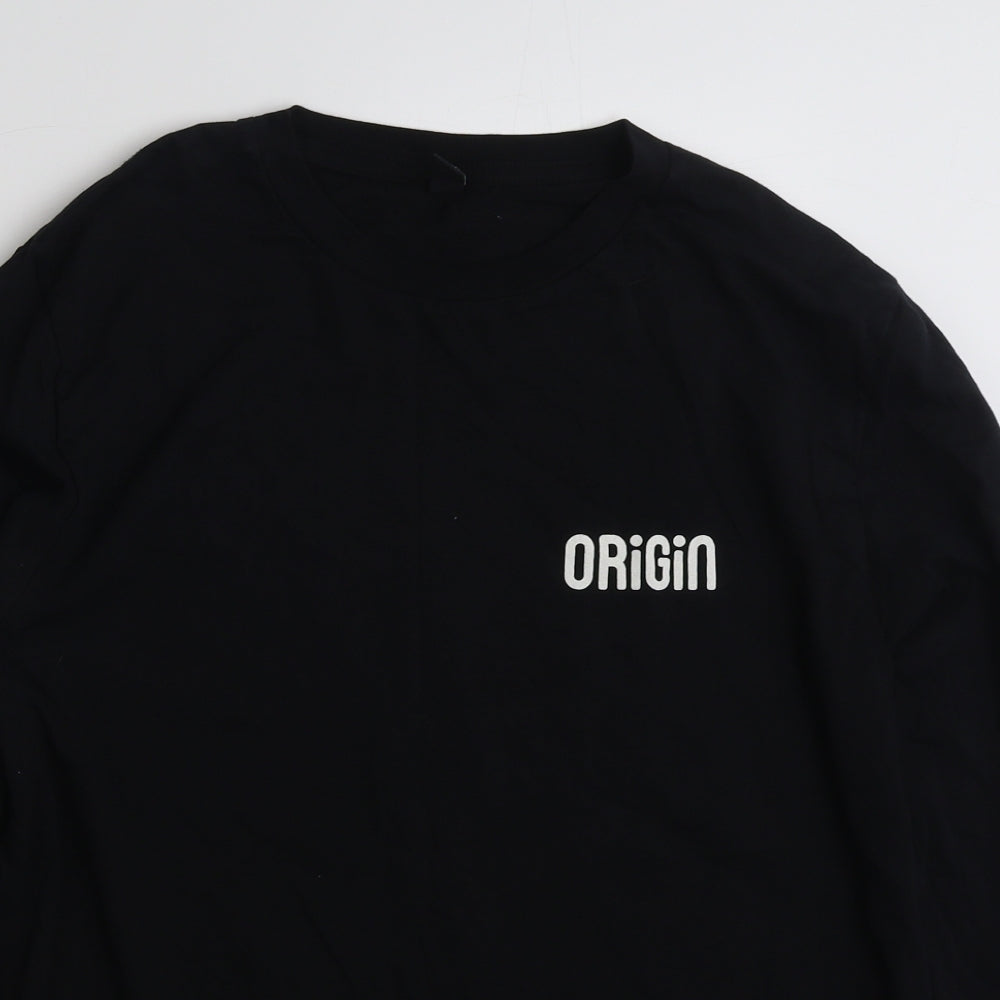 Origin  Mens Black  Cotton  T-Shirt Size M Crew Neck