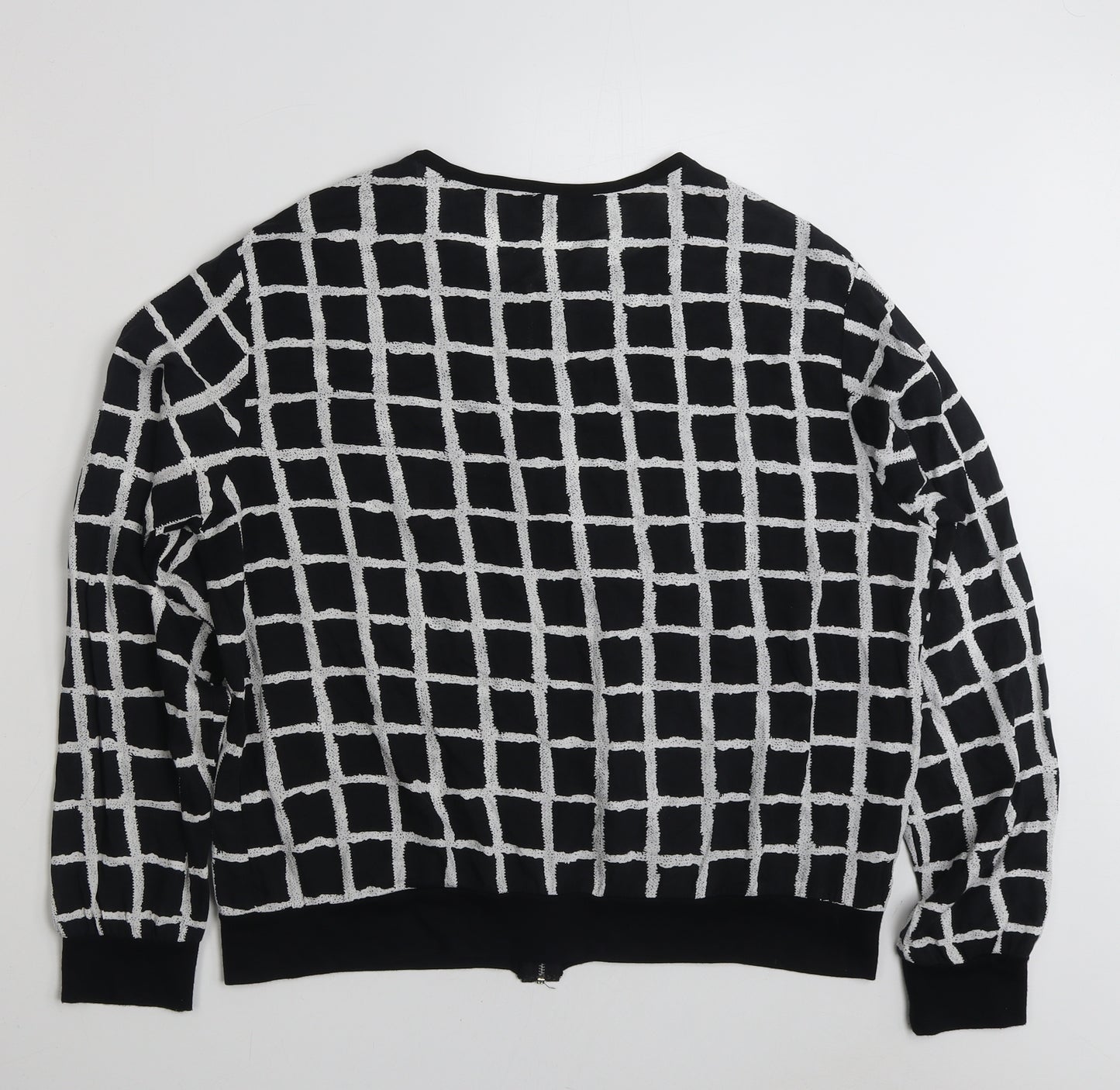 Dorothy Perkins Womens Black Geometric Viscose Basic Blouse Size 16 Crew Neck