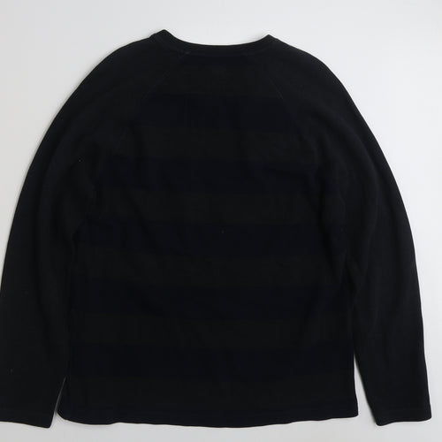 NEXT Mens Grey Striped Cotton Pullover Sweatshirt Size L