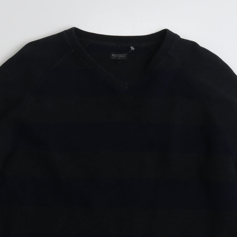 NEXT Mens Grey Striped Cotton Pullover Sweatshirt Size L