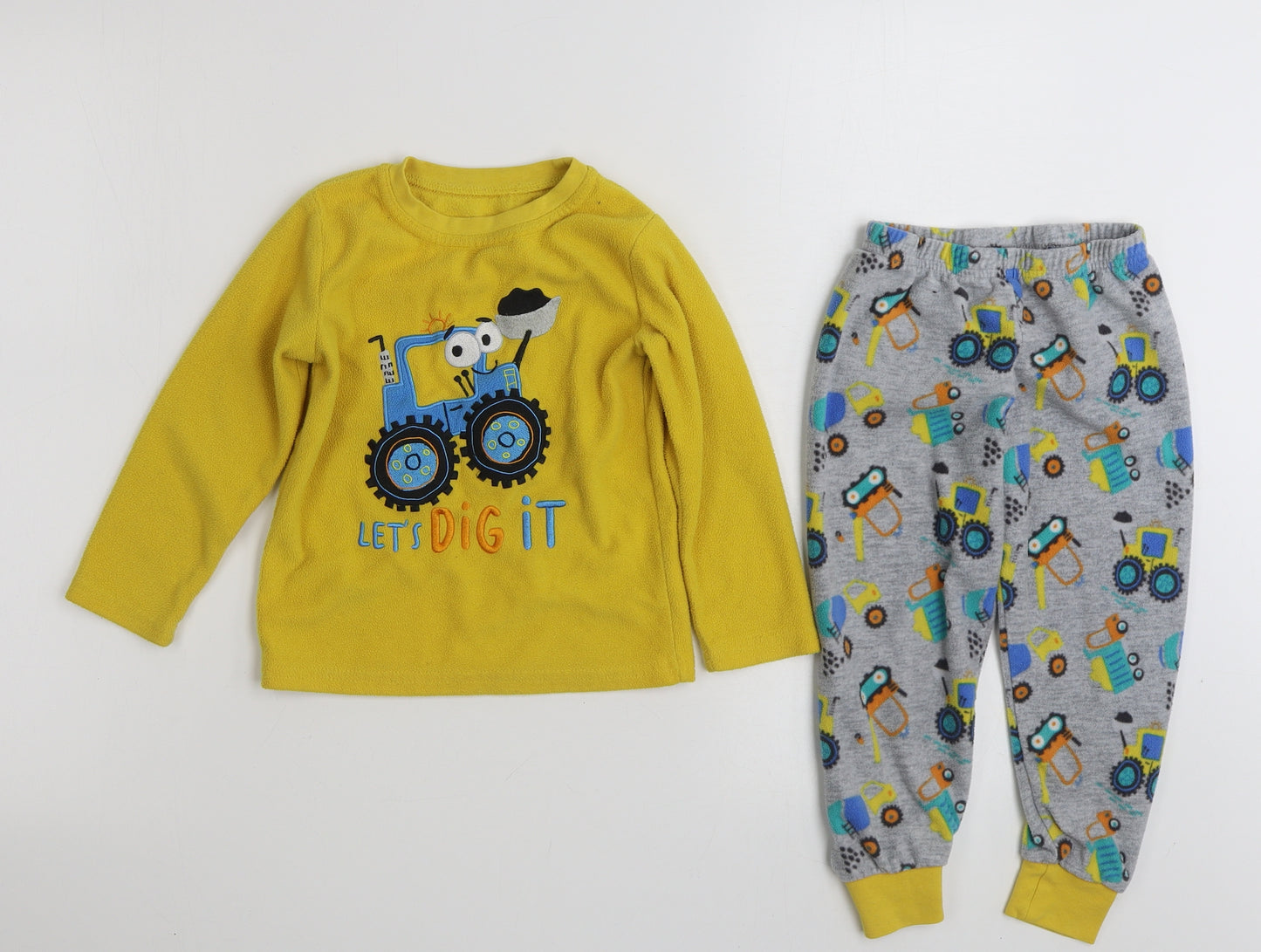 Dunnes Stores Boys Yellow Solid 100% Polyester  Pyjama Set Size 2-3 Years  Pullover - Let's Dig It