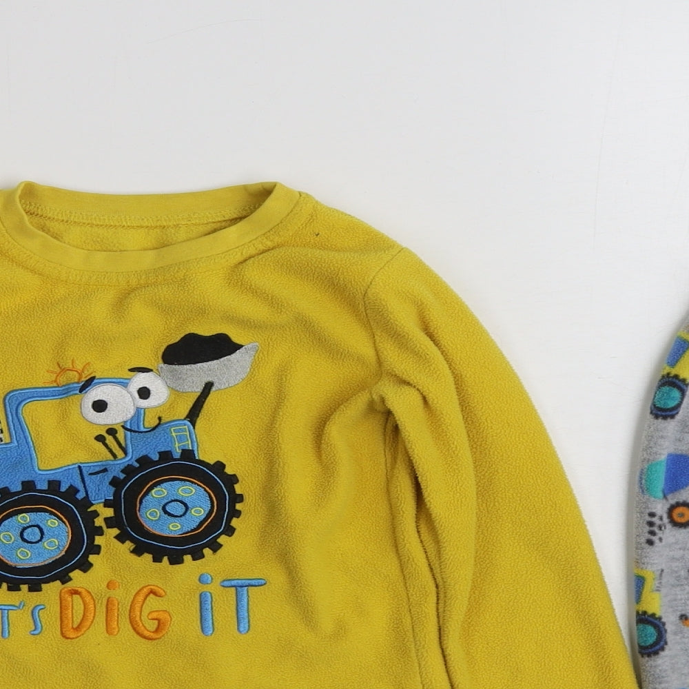 Dunnes Stores Boys Yellow Solid 100% Polyester  Pyjama Set Size 2-3 Years  Pullover - Let's Dig It