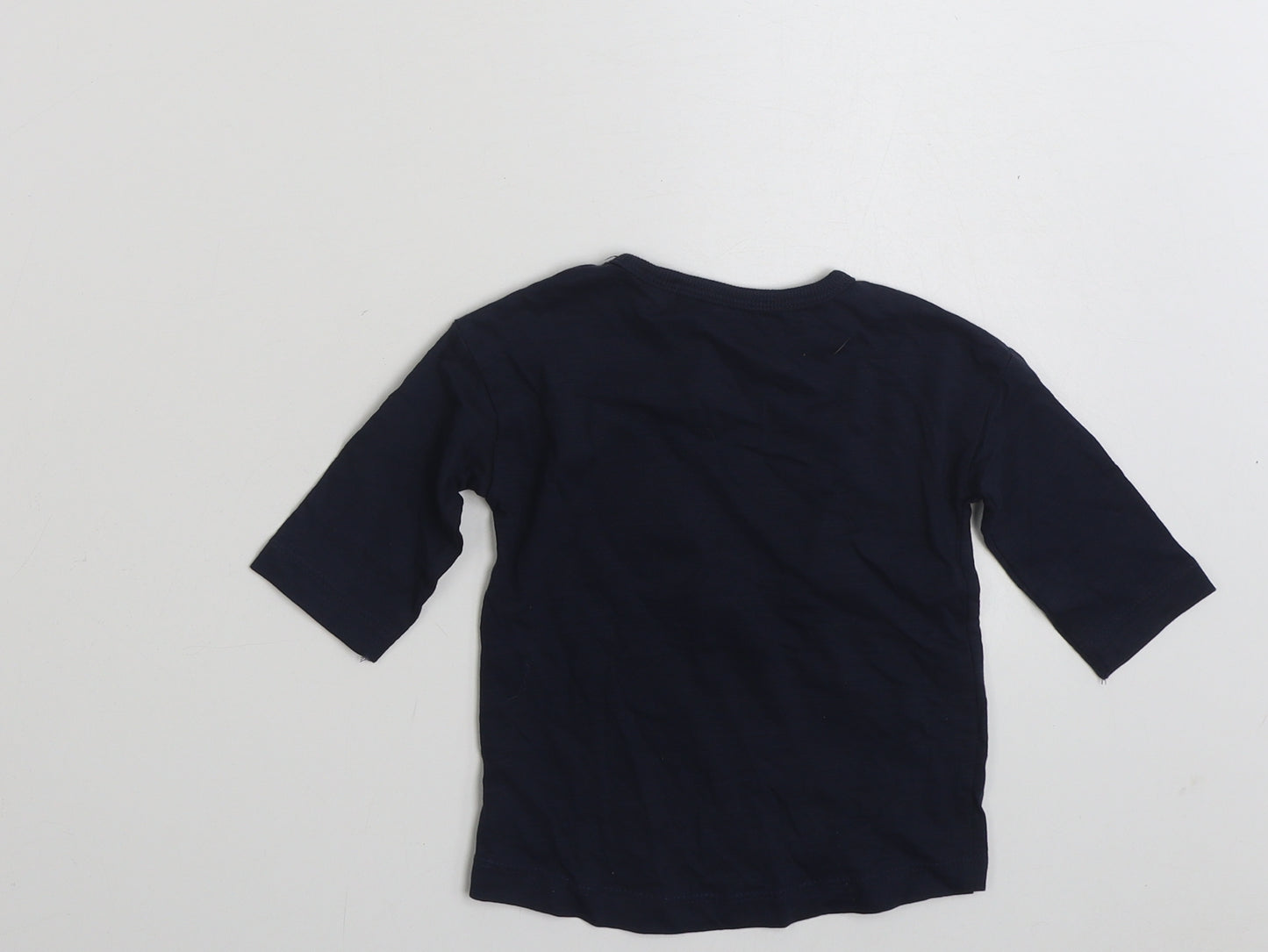 NEXT Boys Blue  100% Cotton Basic T-Shirt Size 3-6 Months Crew Neck Pullover - Christmas