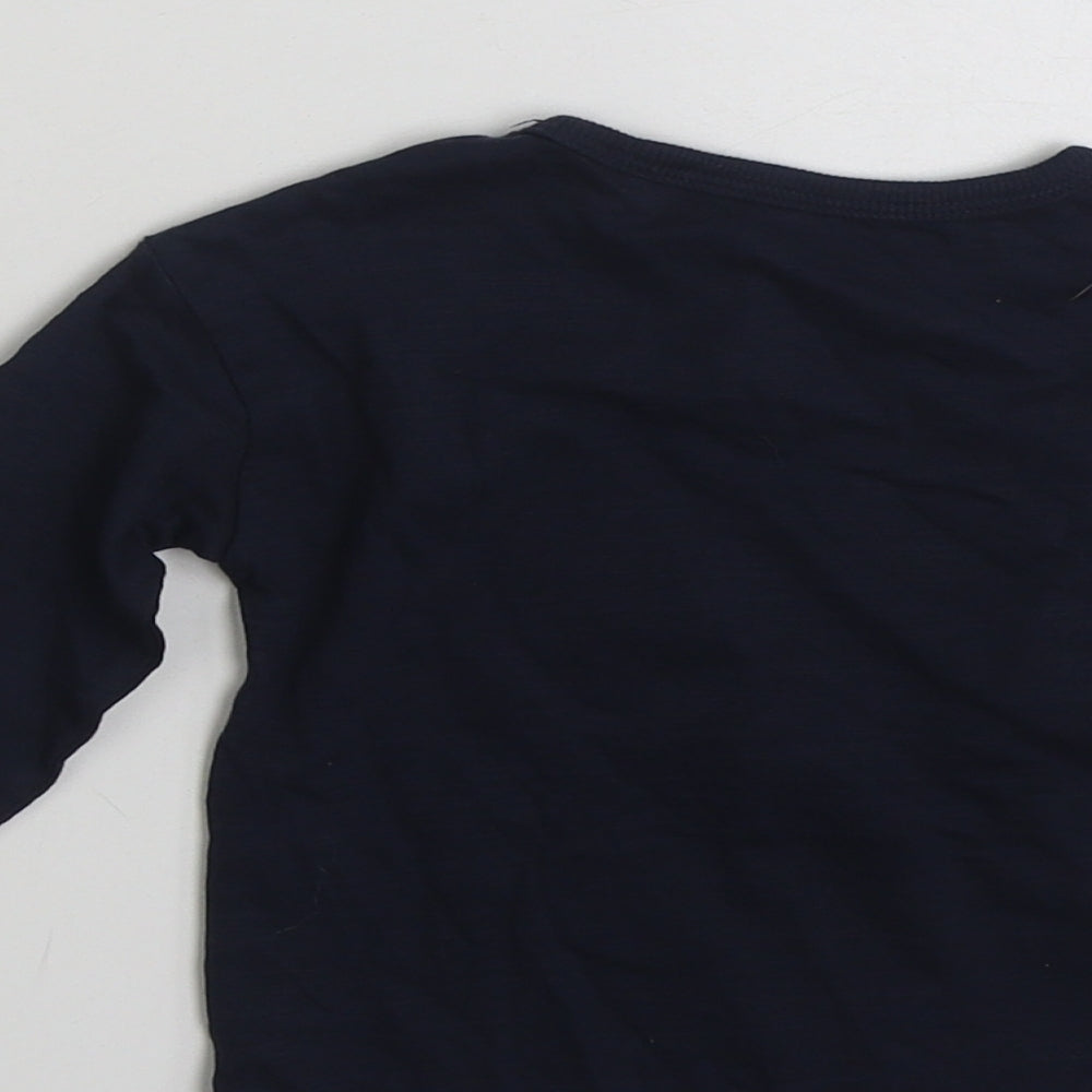 NEXT Boys Blue  100% Cotton Basic T-Shirt Size 3-6 Months Crew Neck Pullover - Christmas