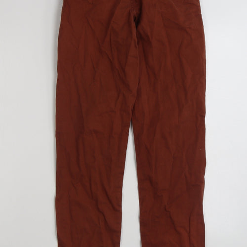 Denim & Co. Womens Brown  Cotton Chino Trousers Size 6 L31 in Regular Zip