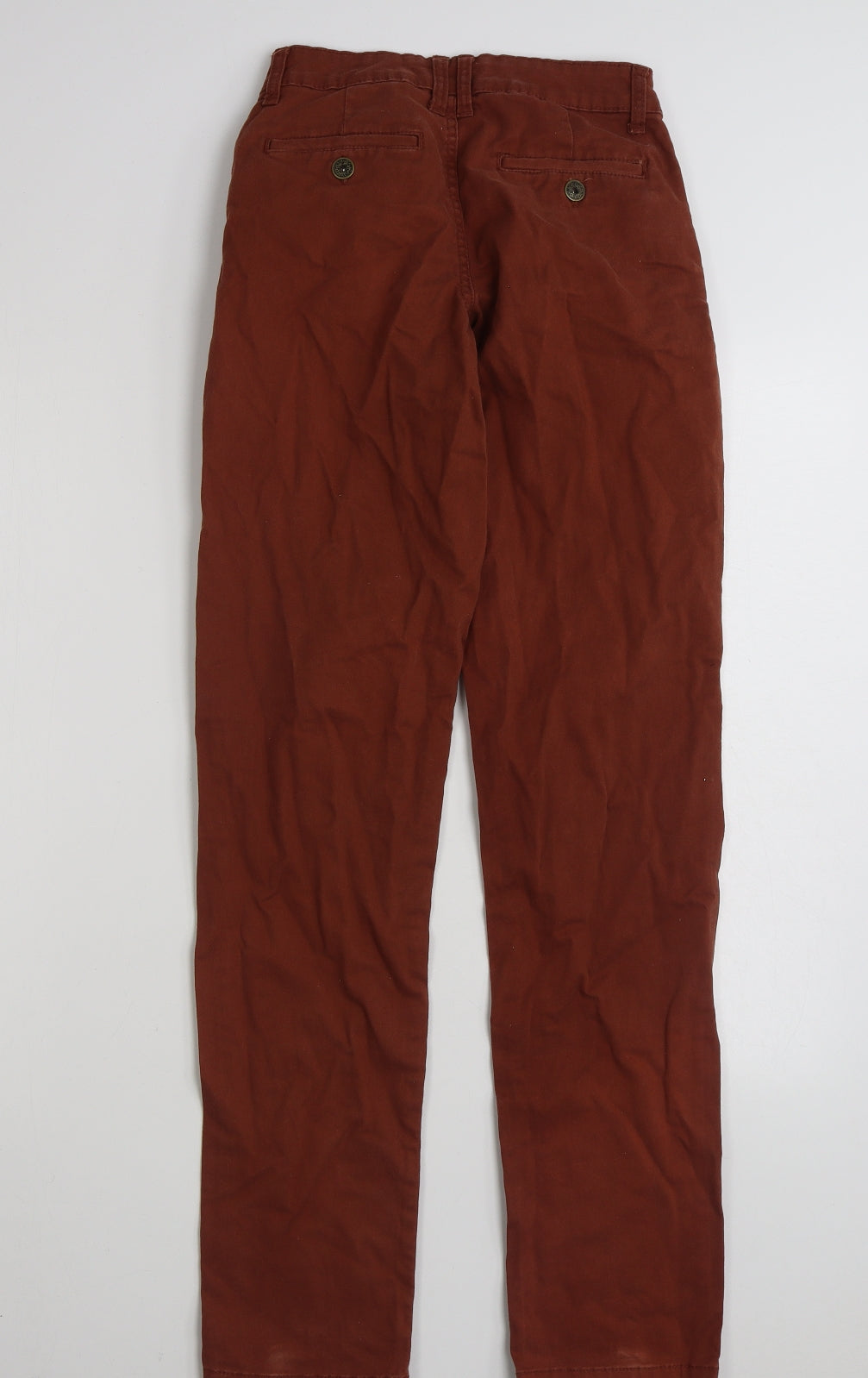 Denim & Co. Womens Brown  Cotton Chino Trousers Size 6 L31 in Regular Zip