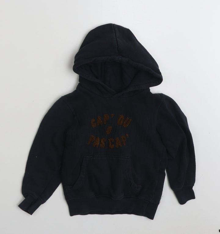 La Redoute Boys Blue  Cotton Pullover Hoodie Size 5 Years  Pullover - CAP' OU & PAS CAP'