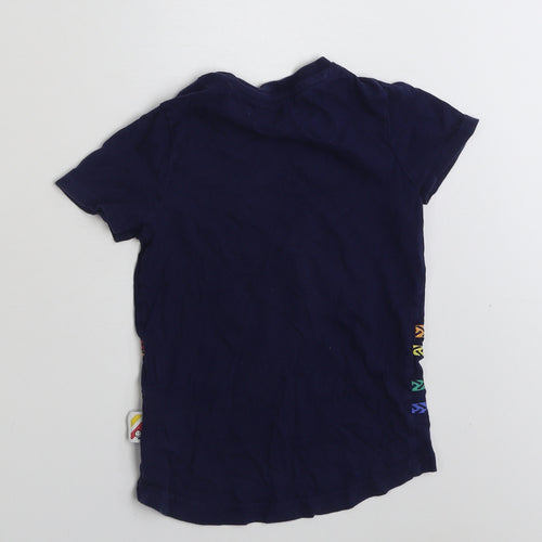 Nutmeg Boys Blue  100% Cotton Basic T-Shirt Size 4-5 Years Crew Neck Pullover - Chug Chug