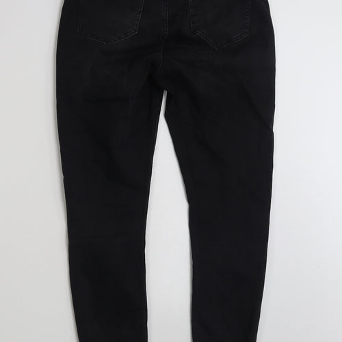 Denim & Co. Womens Black  Cotton Skinny Jeans Size 10 L28 in Slim Zip