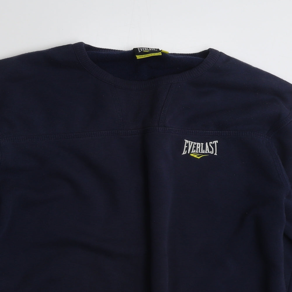 Everlast Mens Blue  Cotton Pullover Sweatshirt Size M