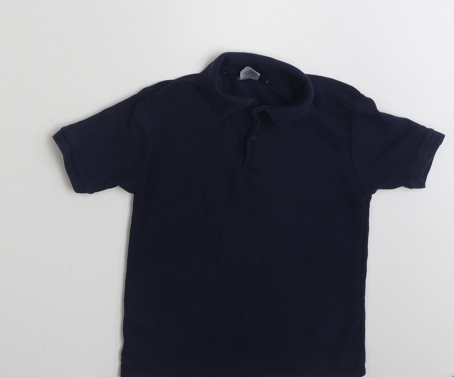 Fruit of the Loom Boys Blue  Polyester Pullover Polo Size 5-6 Years Collared Button