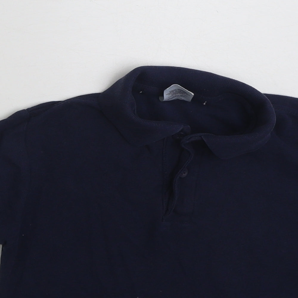 Fruit of the Loom Boys Blue  Polyester Pullover Polo Size 5-6 Years Collared Button