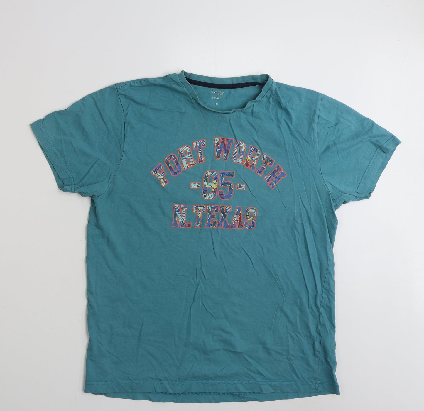 Dunnes Stores Mens Green  Cotton  T-Shirt Size M Crew Neck  - Fort Worth Texas
