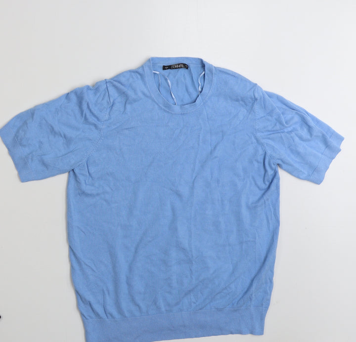 Dunnes Stores Womens Blue Scoop Neck  Viscose Pullover Jumper Size L
