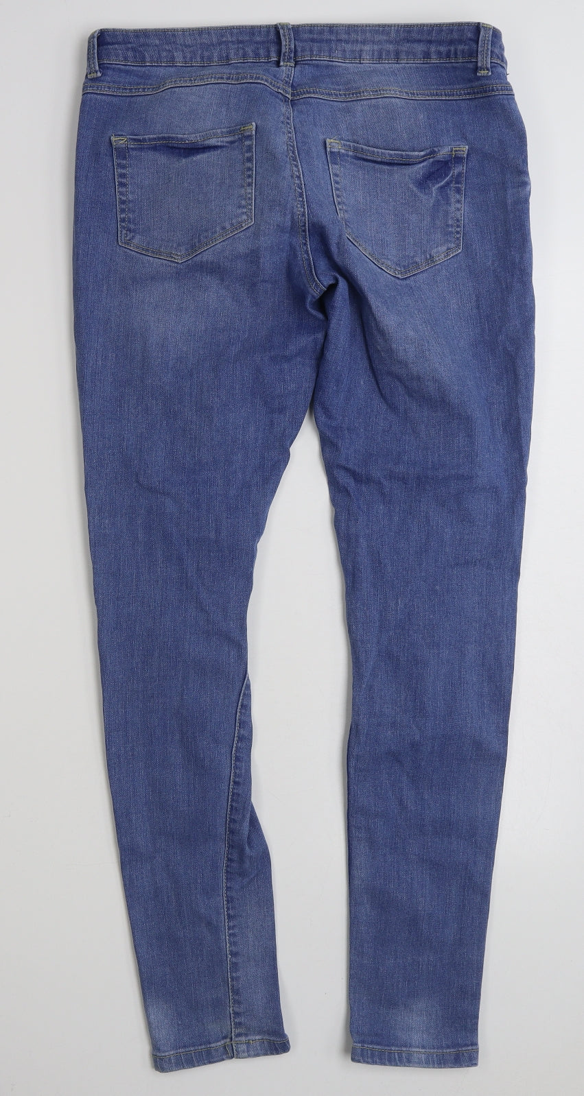 Denim & Co. Womens Blue  Cotton Skinny Jeans Size 12 L29 in Slim Zip