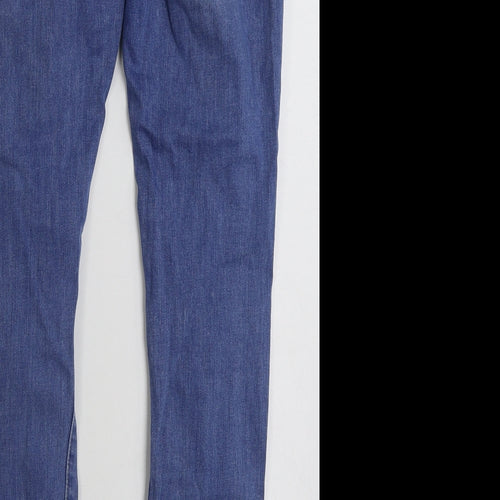 Denim & Co. Womens Blue  Cotton Skinny Jeans Size 12 L29 in Slim Zip