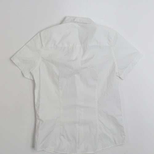 F&F Girls White  Polyester Basic Button-Up Size 9-10 Years Collared Button