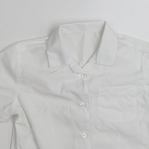 F&F Girls White  Polyester Basic Button-Up Size 9-10 Years Collared Button