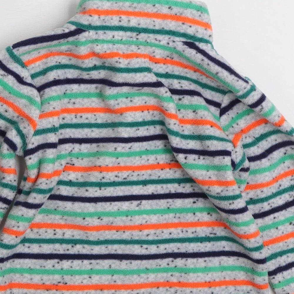 F&F Boys Grey Striped 100% Polyester Pullover Sweatshirt Size 3-4 Years  Zip