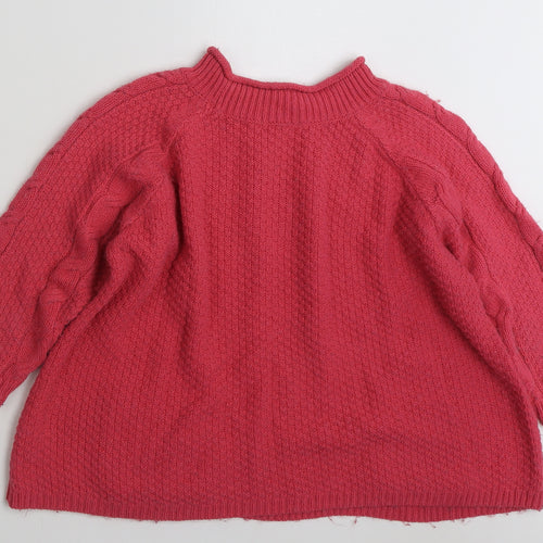 River Island Womens Pink High Neck  Acrylic Pullover Jumper Size 12
