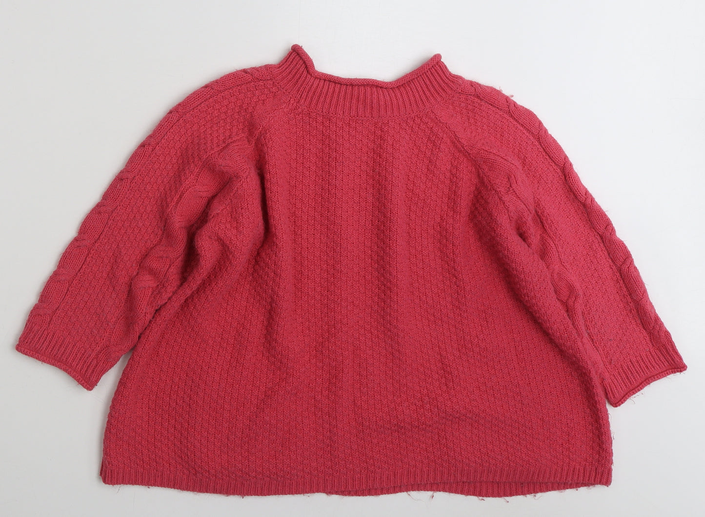 River Island Womens Pink High Neck  Acrylic Pullover Jumper Size 12