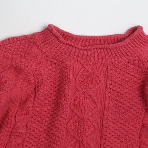 River Island Womens Pink High Neck  Acrylic Pullover Jumper Size 12