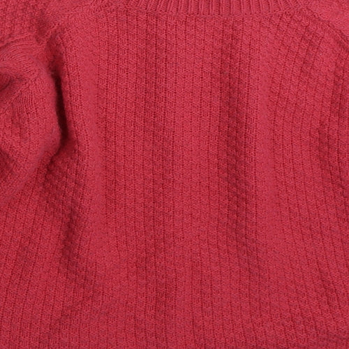River Island Womens Pink High Neck  Acrylic Pullover Jumper Size 12