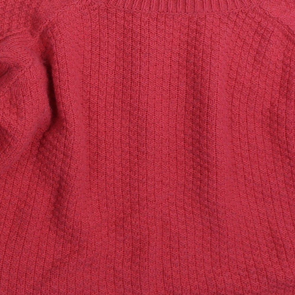 River Island Womens Pink High Neck  Acrylic Pullover Jumper Size 12
