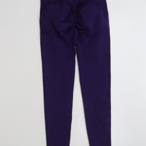 Preworn Womens Purple  Nylon Compression Leggings Size S L25 in Athletic