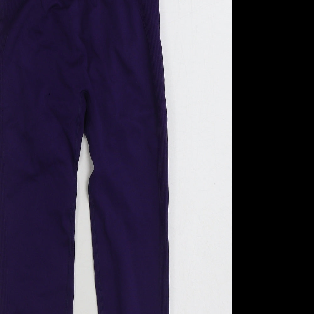 Preworn Womens Purple  Nylon Compression Leggings Size S L25 in Athletic