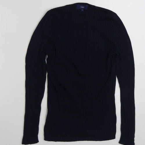 NEXT Womens Blue Scoop Neck  Cotton Pullover Jumper Size 14