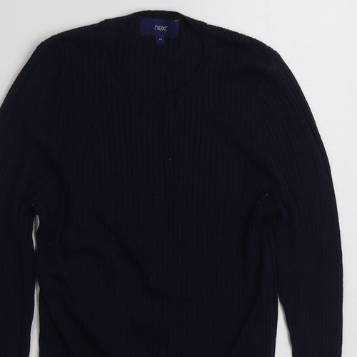 NEXT Womens Blue Scoop Neck  Cotton Pullover Jumper Size 14