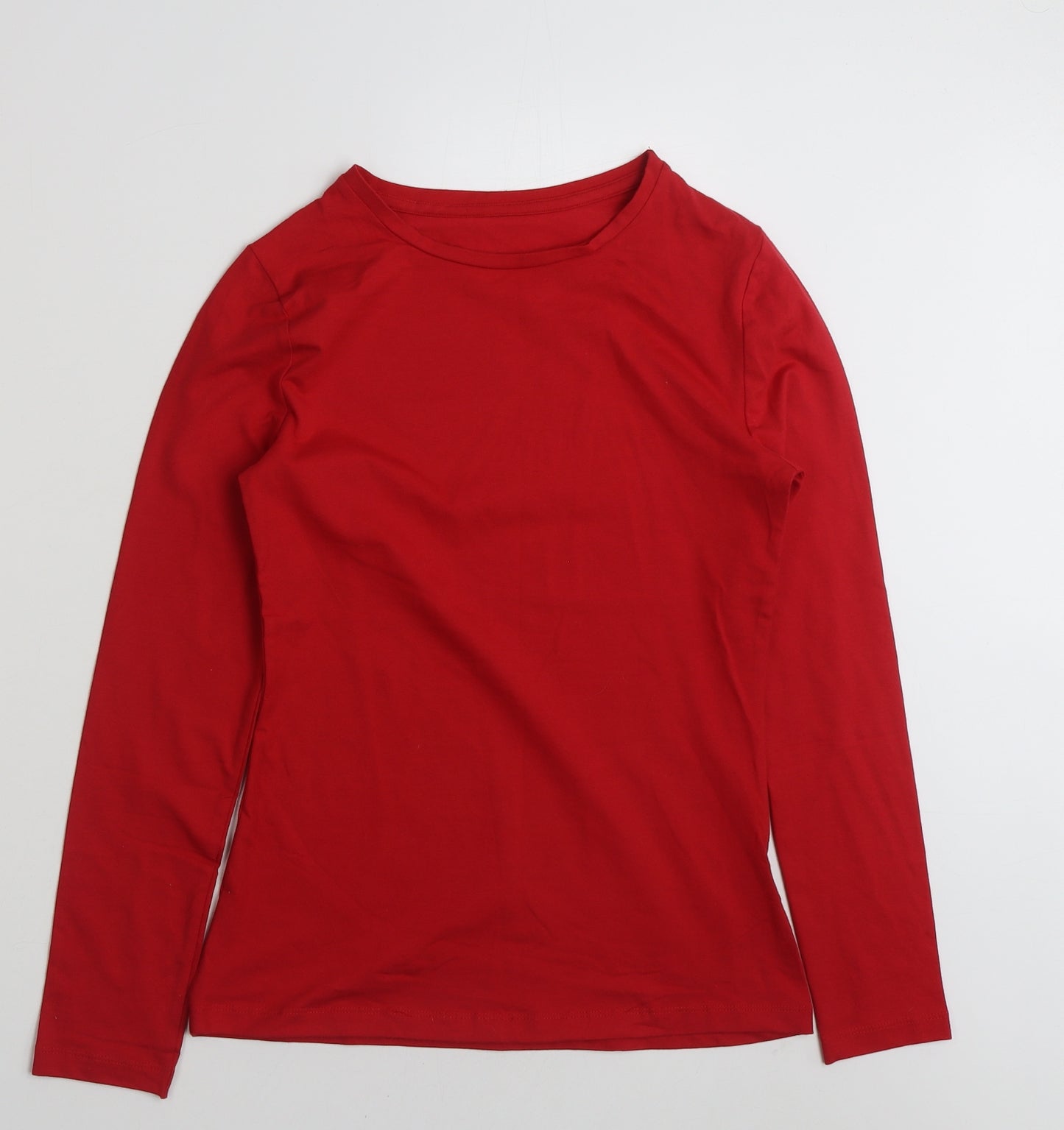 Dunnes Stores Womens Red  Cotton Basic T-Shirt Size M Crew Neck