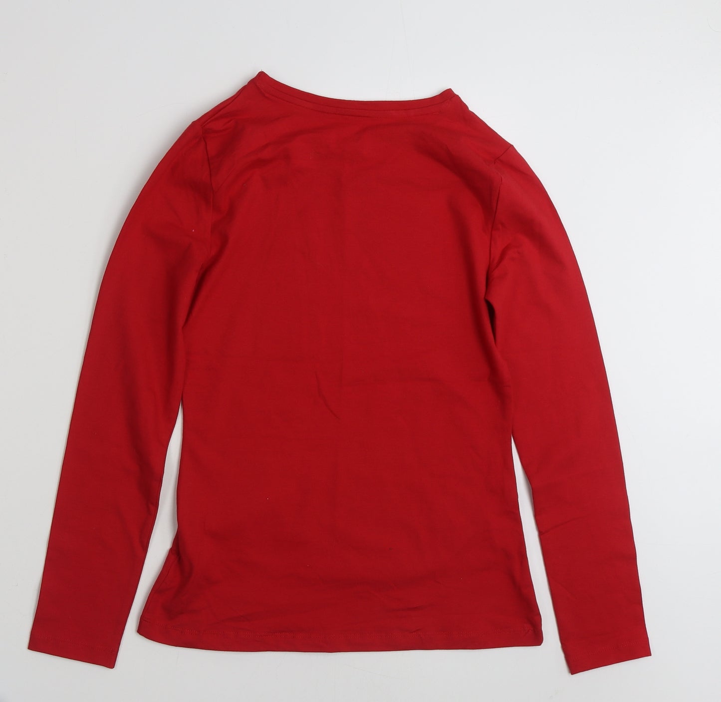 Dunnes Stores Womens Red  Cotton Basic T-Shirt Size M Crew Neck