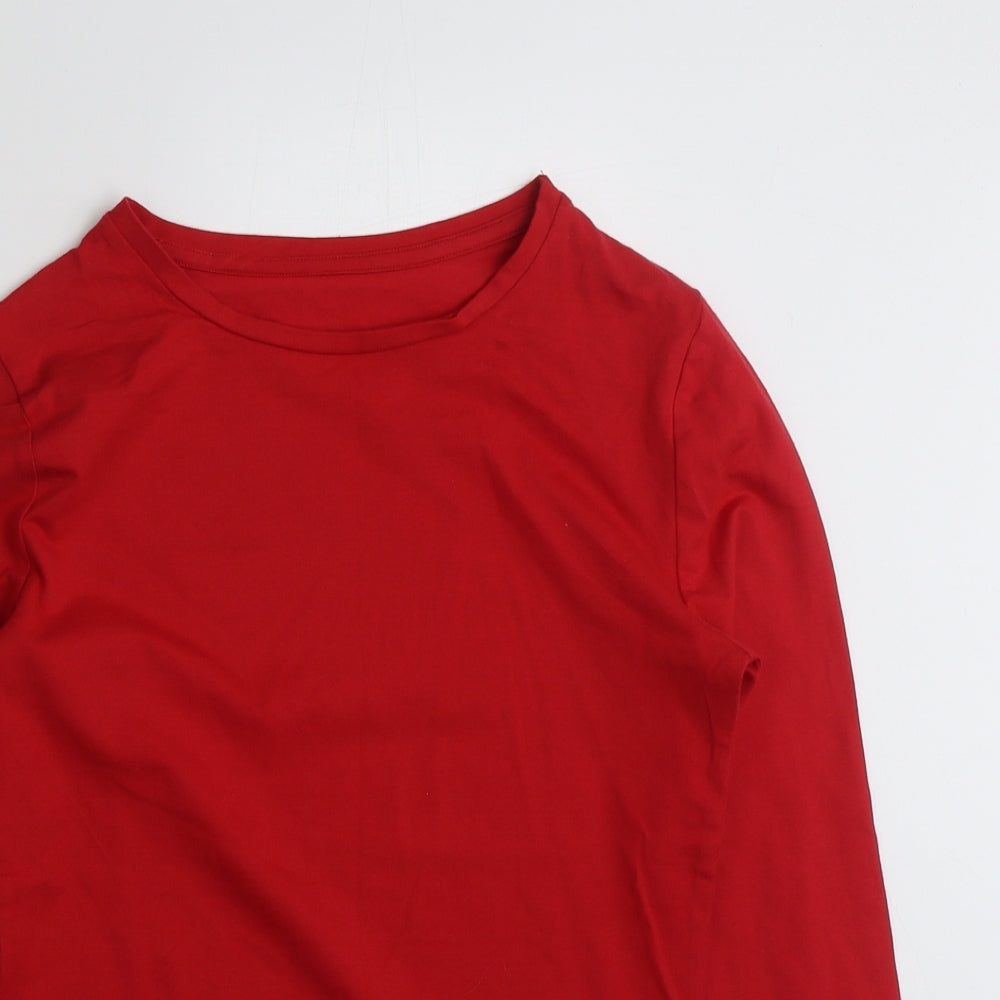Dunnes Stores Womens Red  Cotton Basic T-Shirt Size M Crew Neck