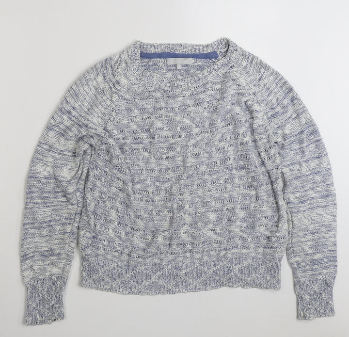 Red Herring Womens Blue Round Neck Cotton Pullover Jumper Size 16