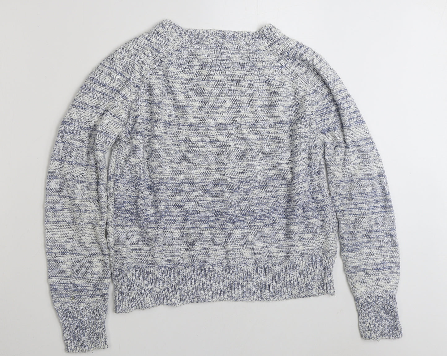 Red Herring Womens Blue Round Neck  Cotton Pullover Jumper Size 16