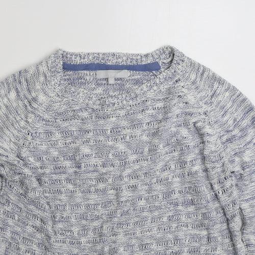 Red Herring Womens Blue Round Neck  Cotton Pullover Jumper Size 16