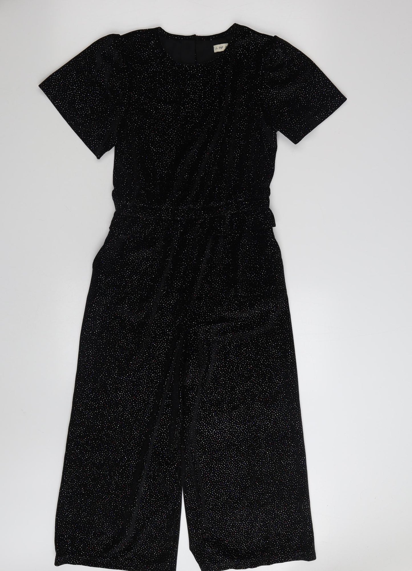 F&F Girls Black  Polyester Jumpsuit One-Piece Size 12-13 Years  Pullover