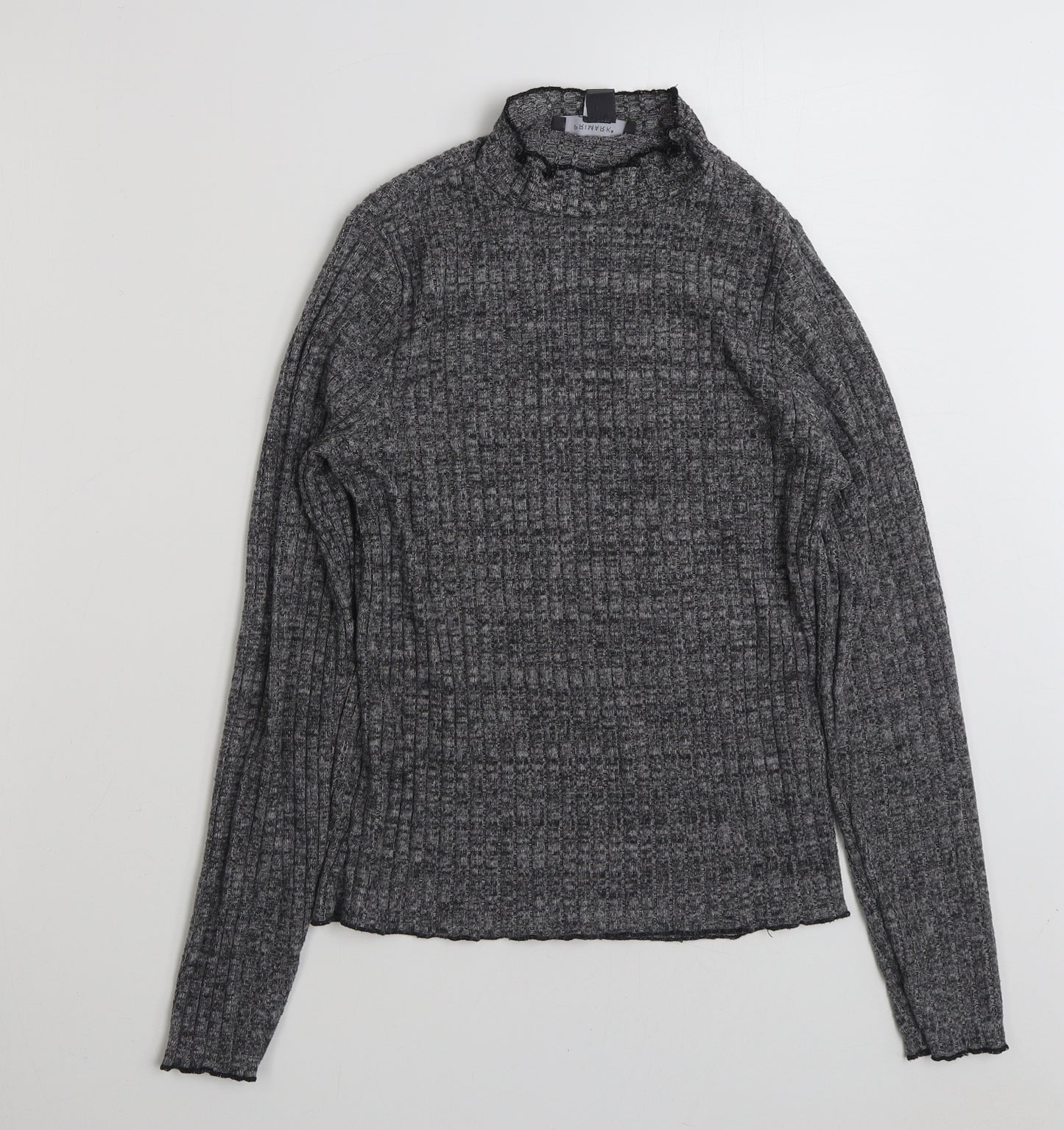 Primark Womens Grey Mock Neck  Polyester Pullover Jumper Size 12