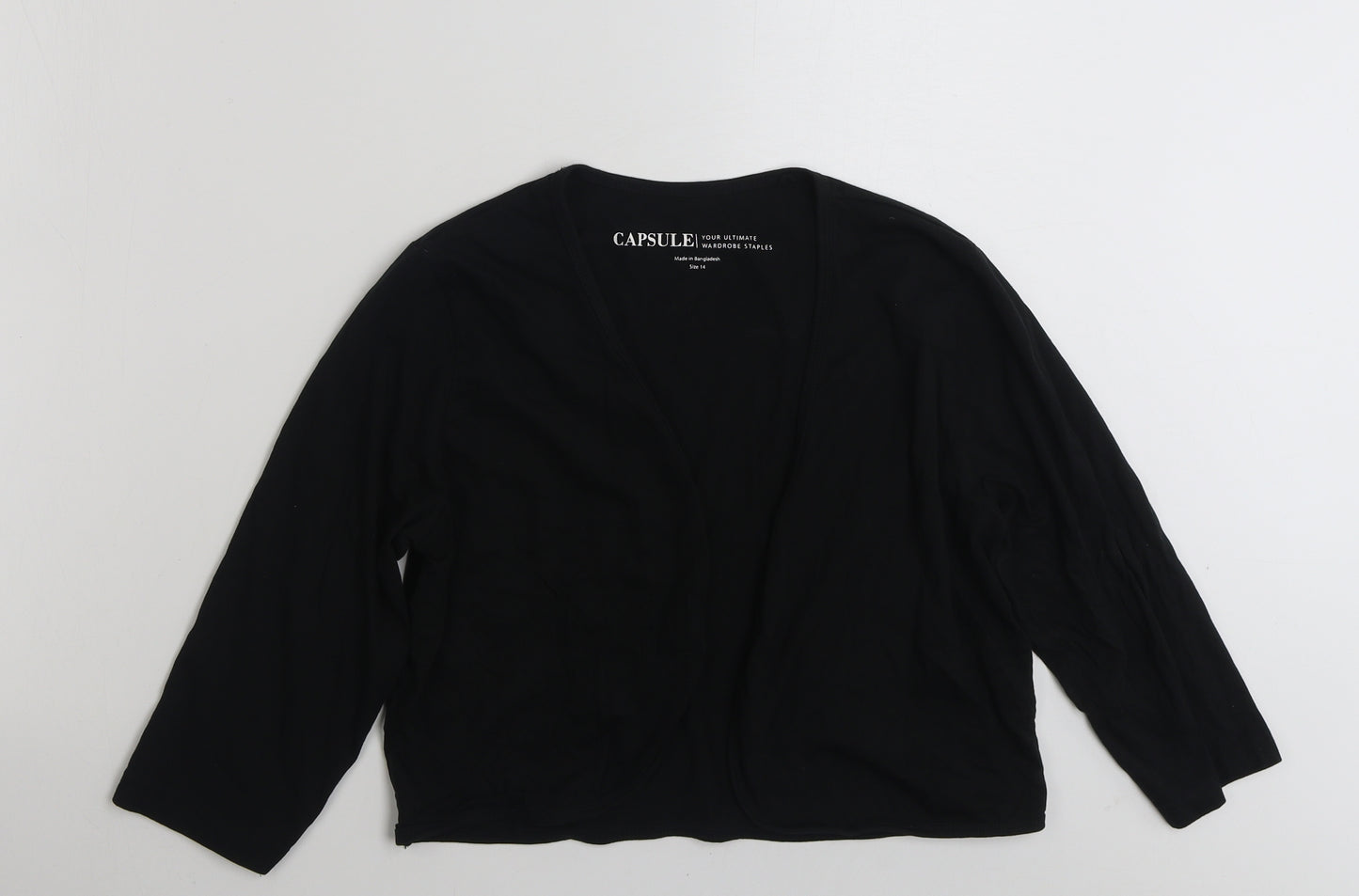 Capsule  Womens Black  100% Cotton Shrug Sweatshirt Size 14