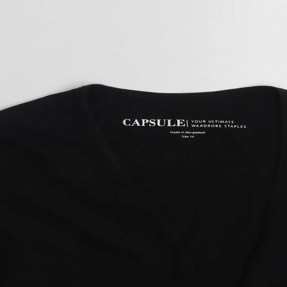 Capsule  Womens Black  100% Cotton Shrug Sweatshirt Size 14
