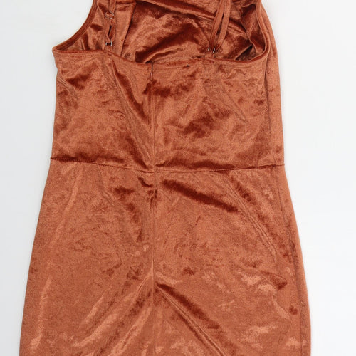 Parisian Womens Orange  Polyester Mini  Size 10  Square Neck Pullover