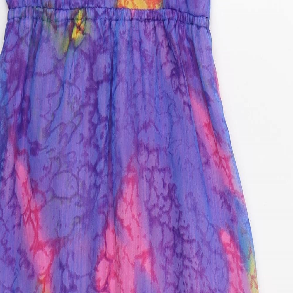 Young Dimension Girls Blue  Polyester Maxi  Size 7-8 Years  Scoop Neck Pullover - Abstract