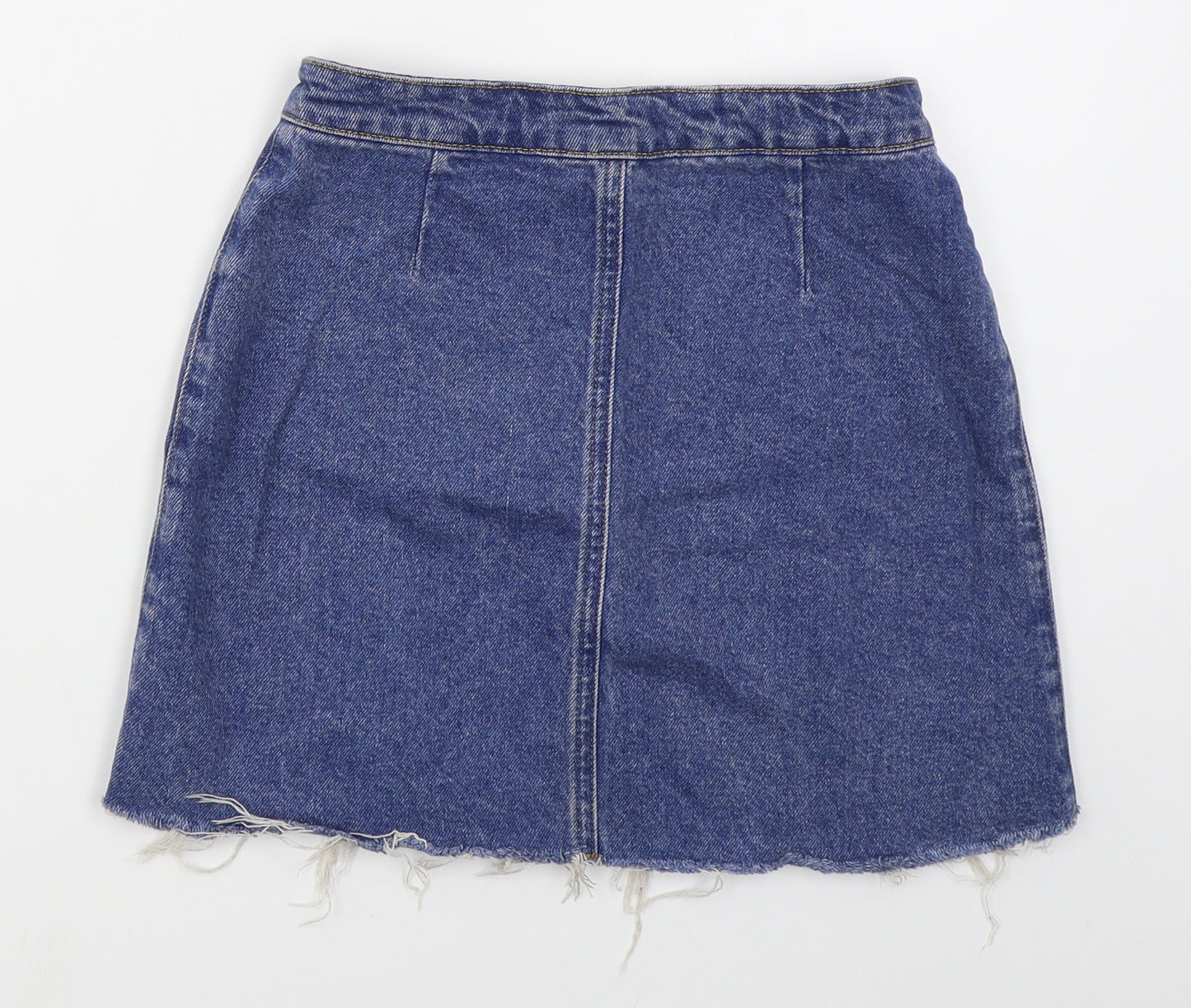 New Look Girls Blue  Cotton A-Line Skirt Size 12 Years  Regular Button