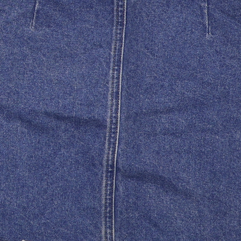 New Look Girls Blue  Cotton A-Line Skirt Size 12 Years  Regular Button