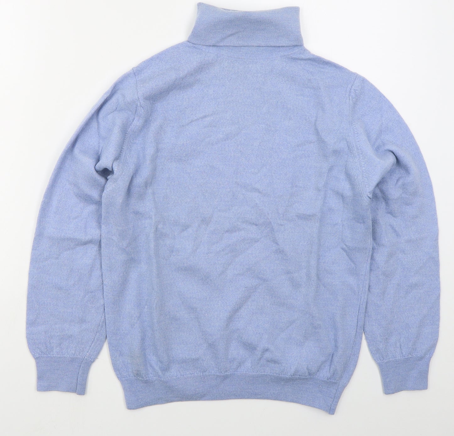 Country Collection Womens Blue Roll Neck  Wool Pullover Jumper Size 12