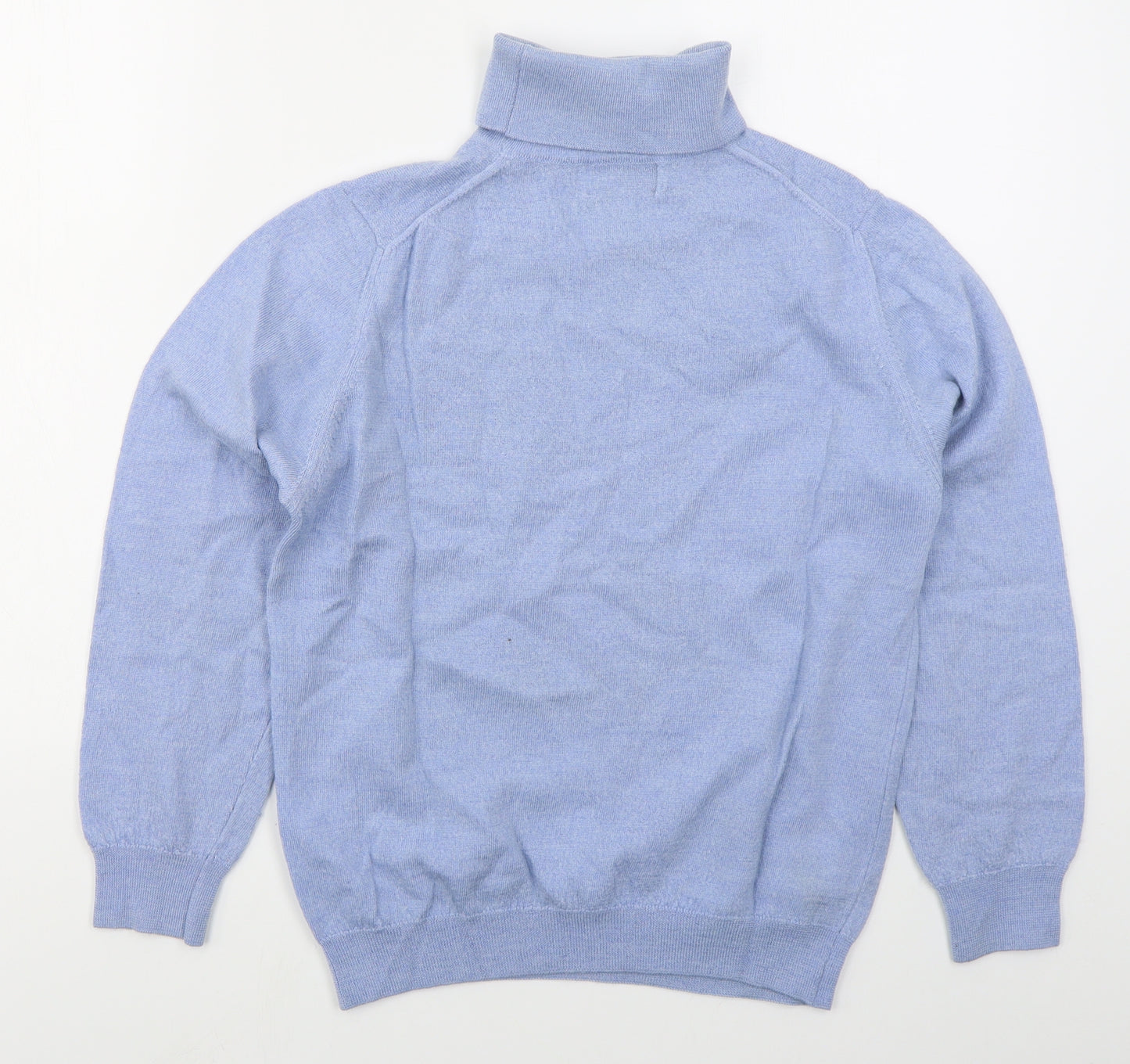 Country Collection Womens Blue Roll Neck  Wool Pullover Jumper Size 12
