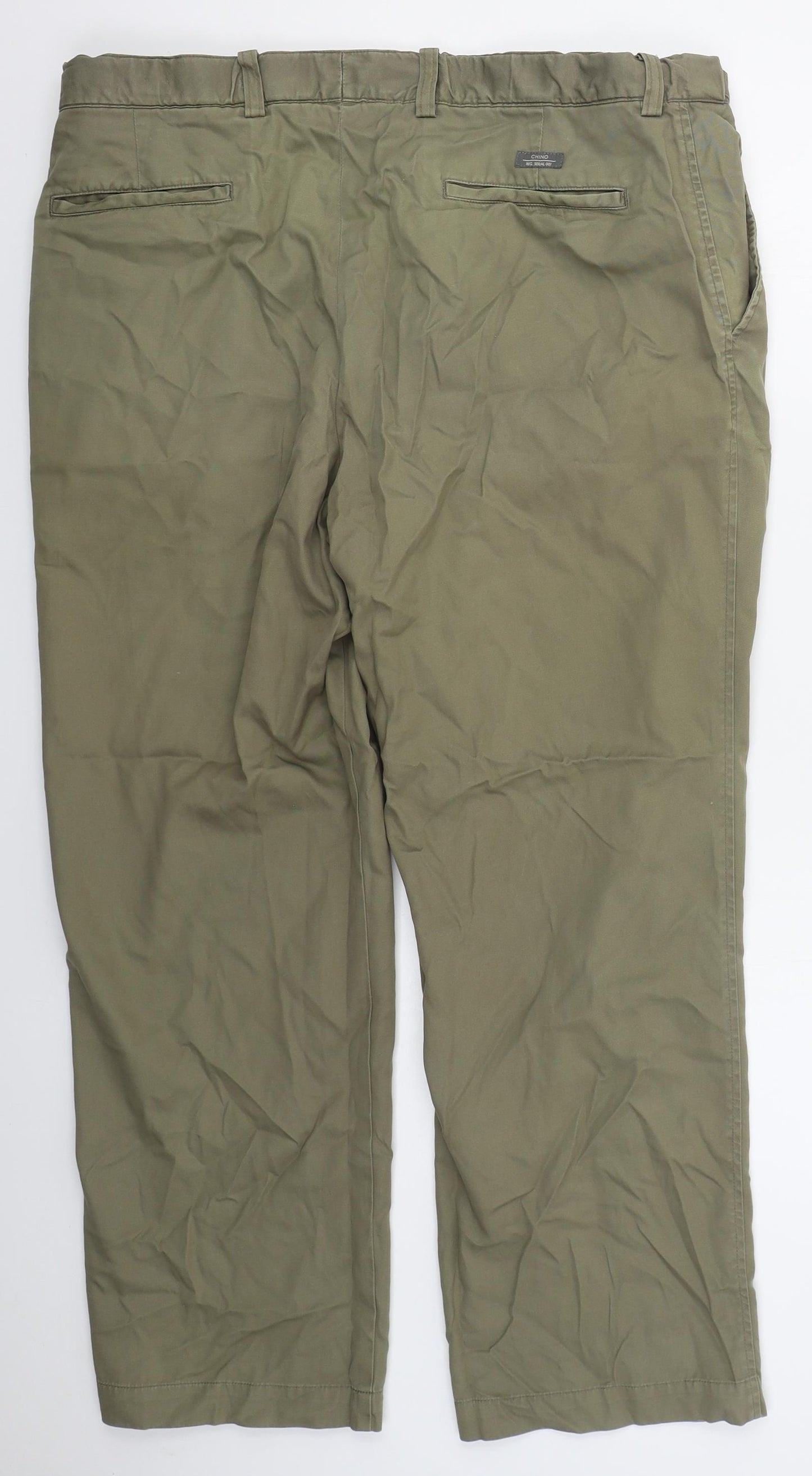Marks and Spencer Mens Green  Cotton Trousers  Size 40 L29 in Regular Button